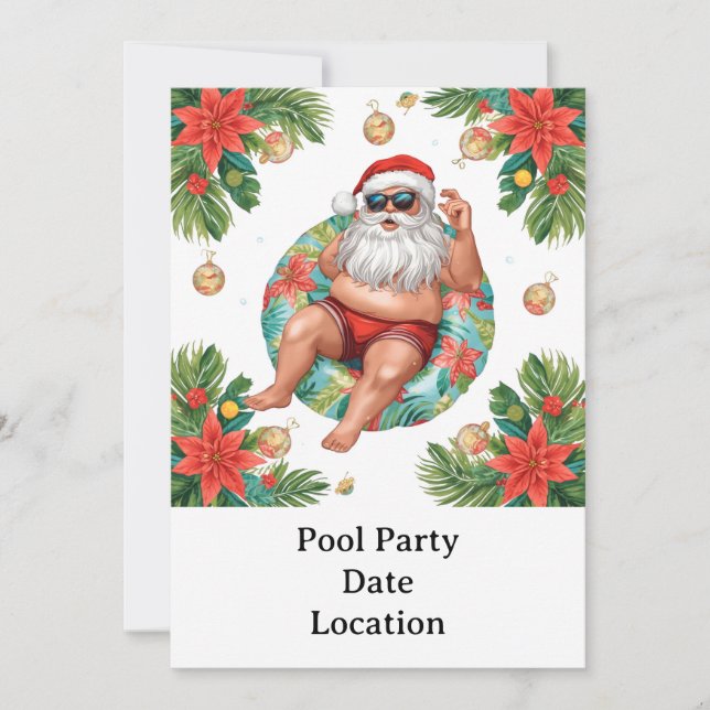 Arizona Christmas themed Pool Party Invitation (Front)
