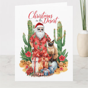 Arizona Christmas with Santa and Cactus  Card