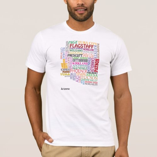 Arizona City Map T_Shirt