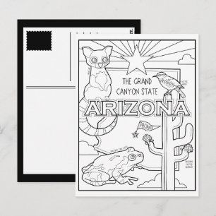 arizona color me collage postcard