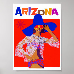 Arizona Colorful Retro Vintage Travel Poster