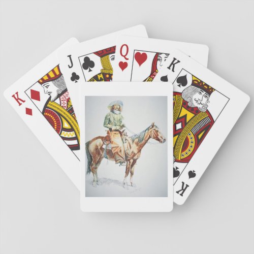 Arizona Cowboy 1901 crayon on paper Poker Cards