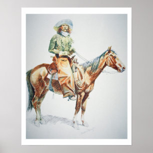 Arizona Cowboy, 1901 (crayon on paper) Poster