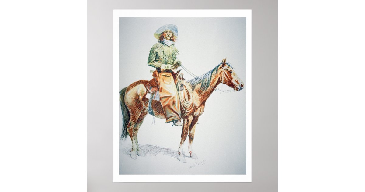 Arizona Cowboy, 1901 (crayon on paper) Poster | Zazzle