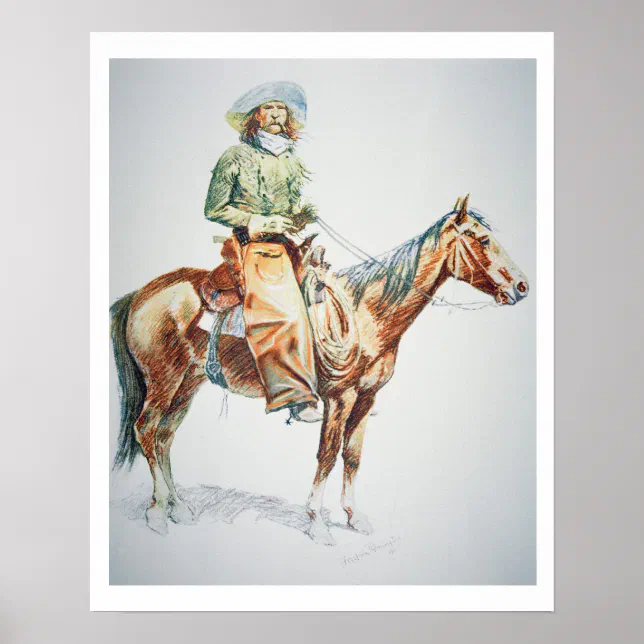 Arizona Cowboy, 1901 (crayon on paper) Poster | Zazzle