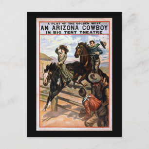 Arizona Cowboy in Big Tent Theater Postcard