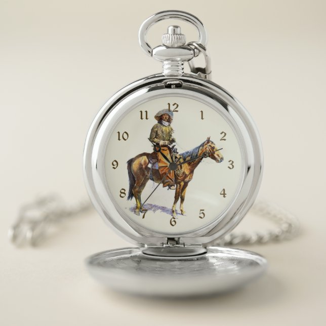 Arizona Cowboy Remington Fine Art Pocket Watch (Inside)