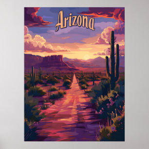 Arizona desert at night poster
