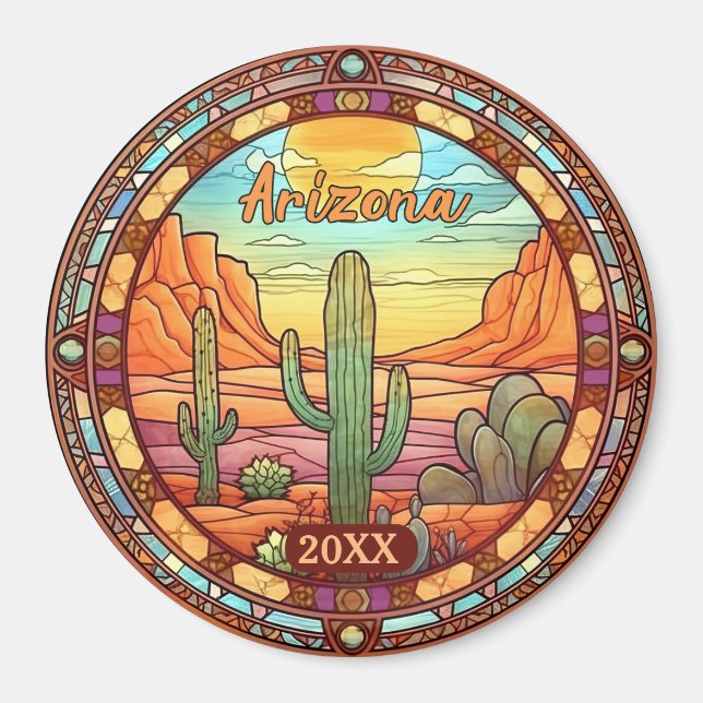 Arizona Desert Cactus Magnet (Front)