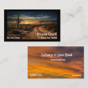 Arizona Desert Cactus Sunset Business Card