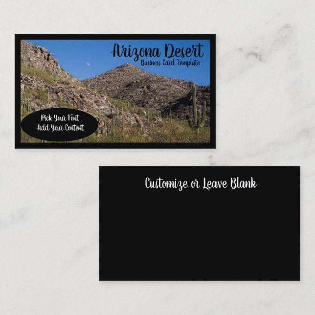 Arizona Desert Cactus Sunset Business Card (Front/Back)