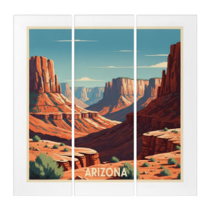Arizona Desert Canyon Triptych