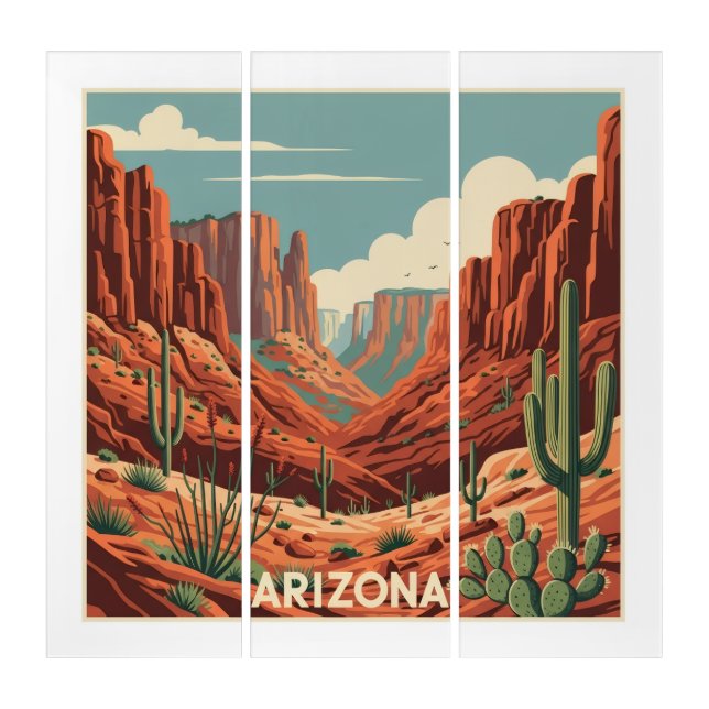 Arizona Desert Canyon Triptych (Front)