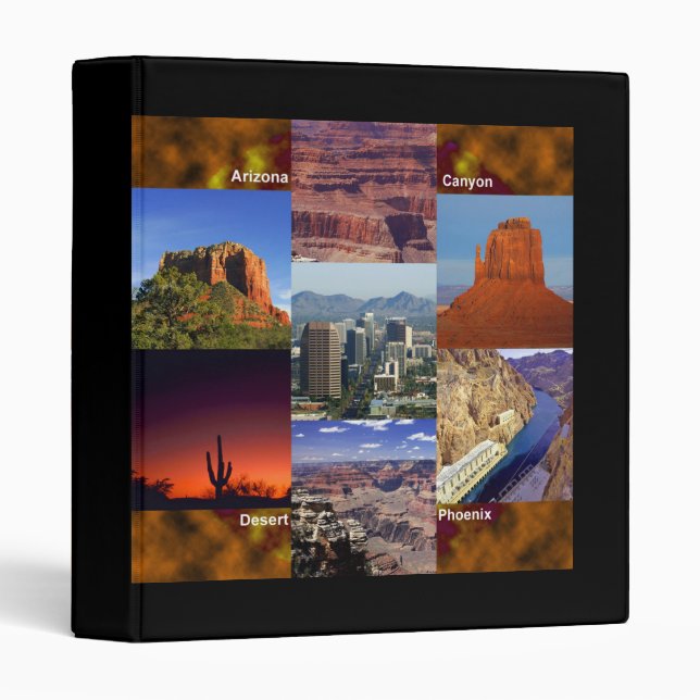 Arizona Desert Collage 3 Ring Binder (Front/Spine)
