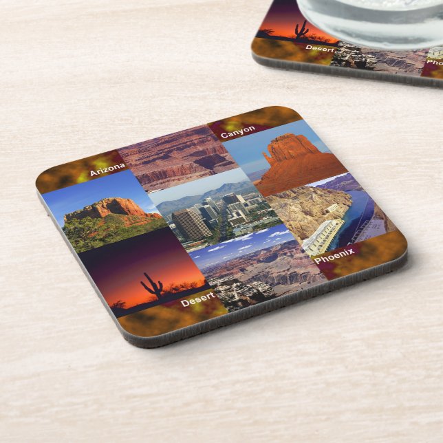 Arizona Desert Collage Beverage Coaster (Left Side)