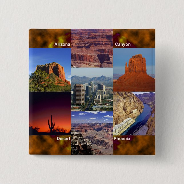 Arizona Desert Collage Button (Front)
