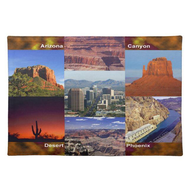 Arizona Desert Collage Cloth Placemat (Front)