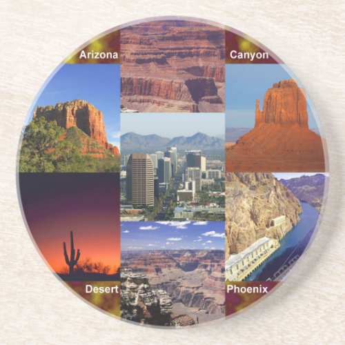 Arizona Desert Collage Drink Coaster