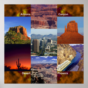 Arizona Desert Collage Poster