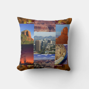 Arizona Desert Collage Throw Pillow