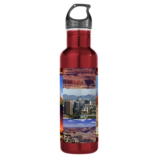 Arizona Desert Collage Water Bottle (Front)