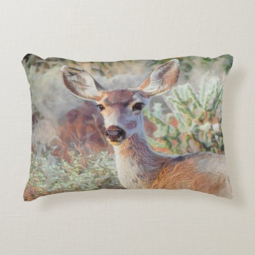 Arizona Desert Deer Accent Pillow