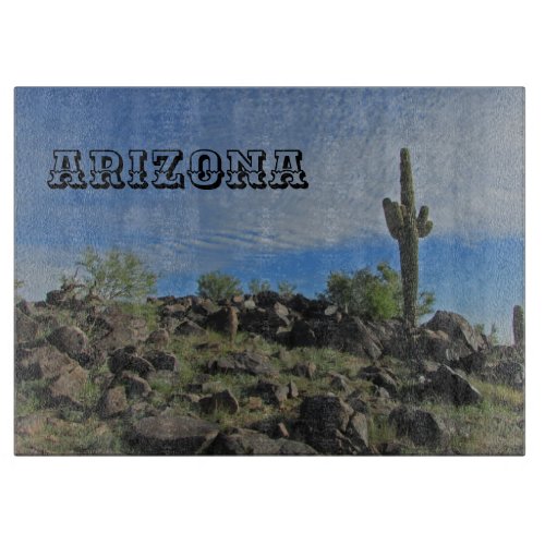 Arizona Desert Landscape Photo Saguaro Cactus Cutting Board