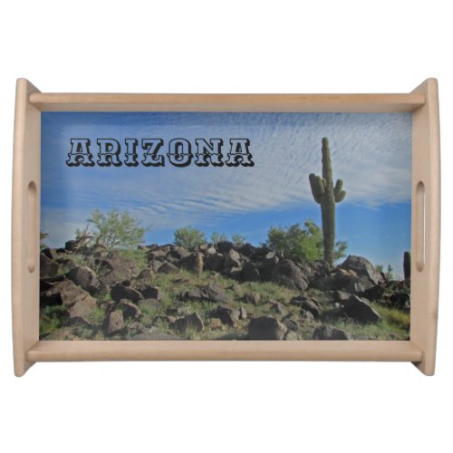 Arizona Desert Landscape Saguaro Cactus Photo Serving Tray