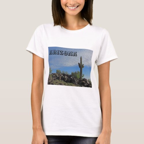 Arizona Desert Landscape Saguaro Cactus Photo T_Shirt
