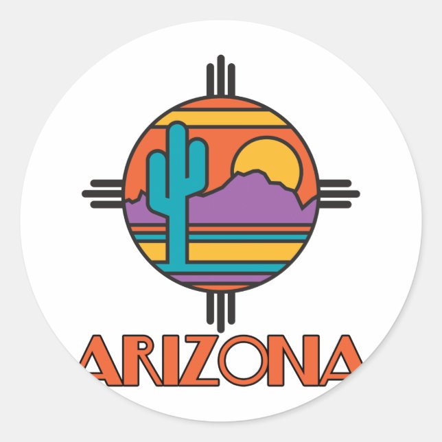 Arizona Desert Mandala Classic Round Sticker (Front)