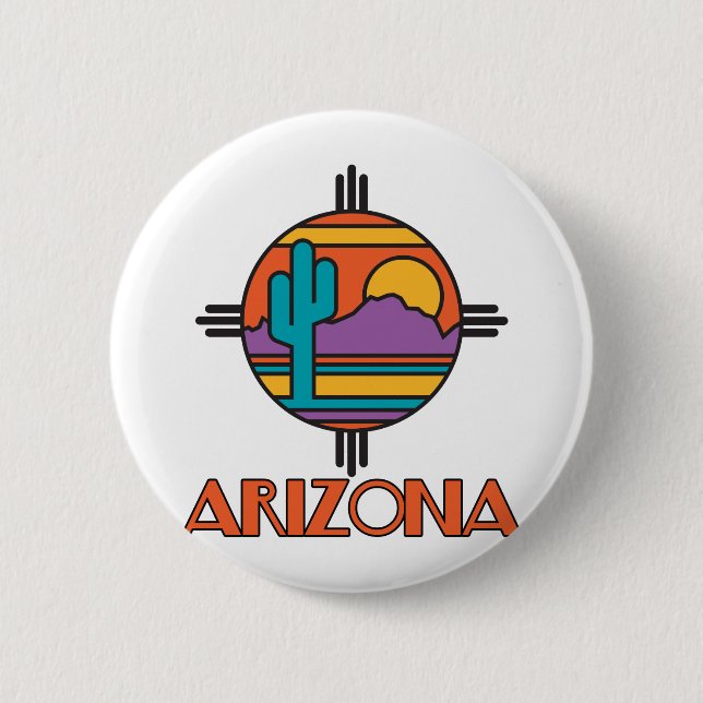 Arizona Desert Mandala Pinback Button (Front)