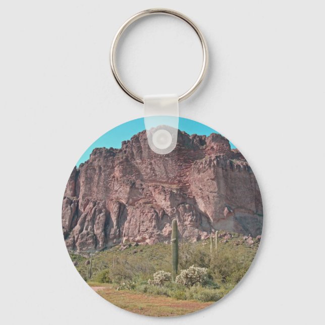 Arizona Desert Mountain Photo Landscape Keychain (Front)