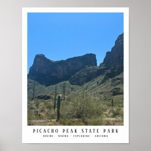 Arizona Desert Picacho Peak Mountains Portrait Art Poster