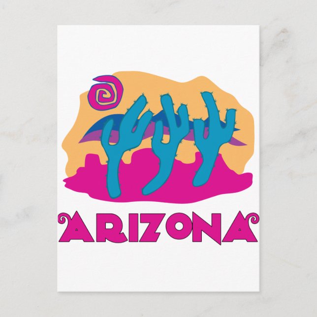 Arizona Desert Pink Postcard (Front)