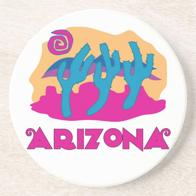 Arizona Desert Pink Sandstone Coaster (Front)