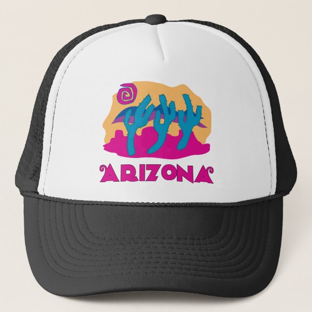 Arizona Desert Pink Trucker Hat (Front)