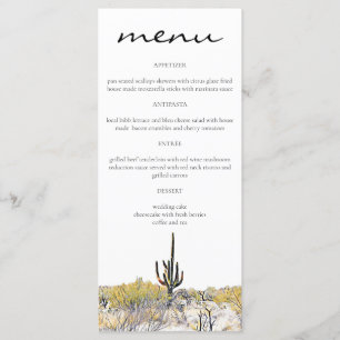 Arizona Desert Saguaro Cactus Menu Cards