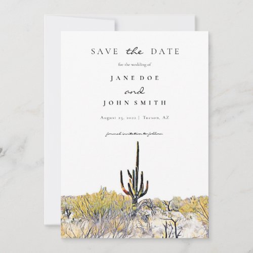 Arizona Desert Saguaro Save The Date