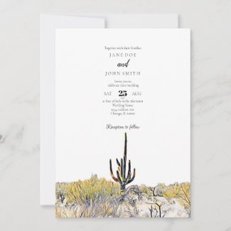 Arizona Desert Saguaro Wedding Invitation