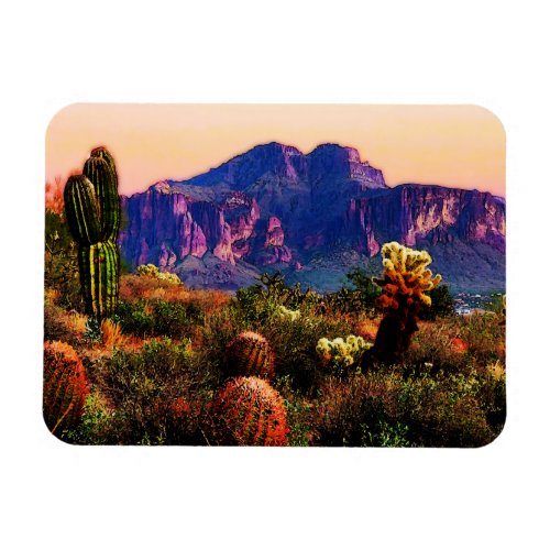 Arizona Desert Scenery Superstition Mountain Magnet