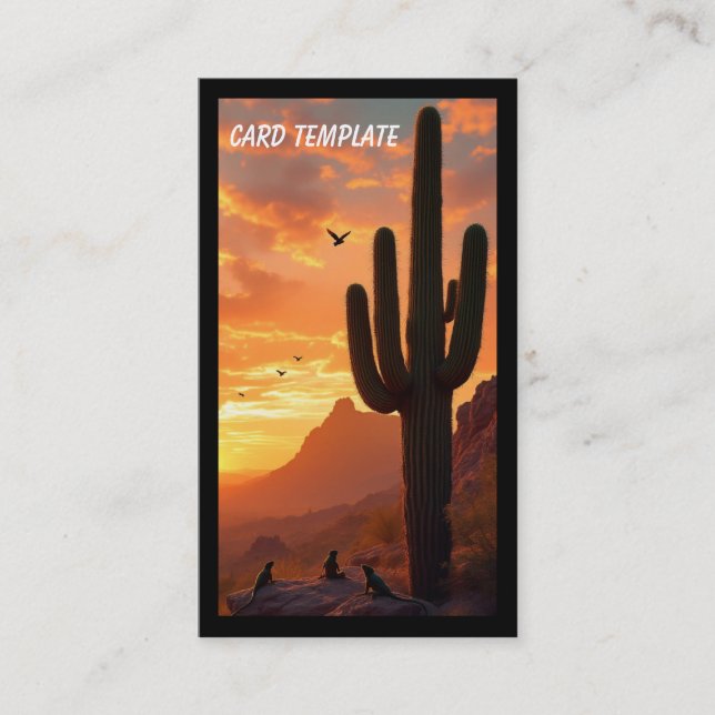 Arizona Desert Southwest Sunset Business Card (Front)