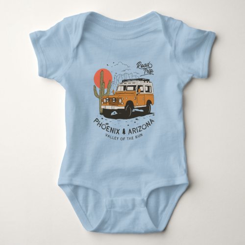 Arizona Desert Sunset Road Trip Cactus Phoenix Baby Bodysuit