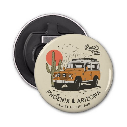 Arizona Desert Sunset Road Trip Cactus Phoenix Bottle Opener