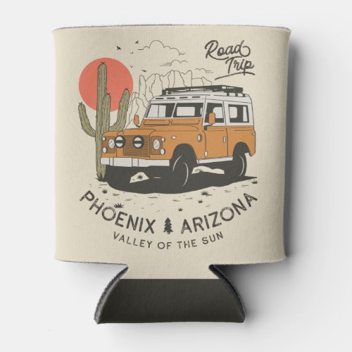 Arizona Desert Sunset Road Trip Cactus Phoenix Can Cooler