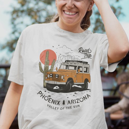 Arizona Desert Sunset Road Trip Cactus Phoenix T_Shirt