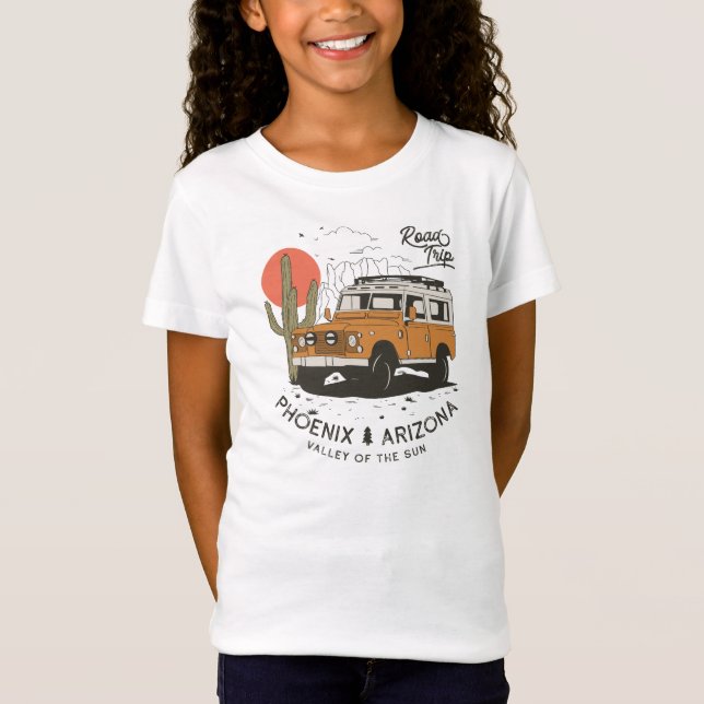 Arizona Desert Sunset Road Trip Cactus Phoenix T-Shirt (Front)