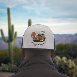 Arizona Desert Sunset Road Trip Cactus Phoenix Trucker Hat