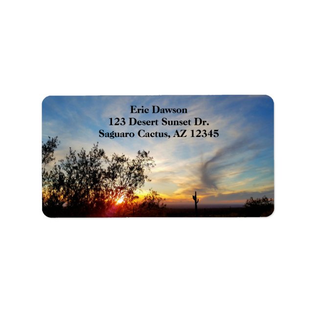 Arizona Desert Sunset With Saguaro Cactus / Label (Front)