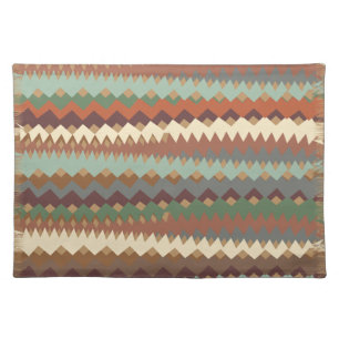 Arizona Desert Tribal ZigZag Camouflage Cloth Placemat