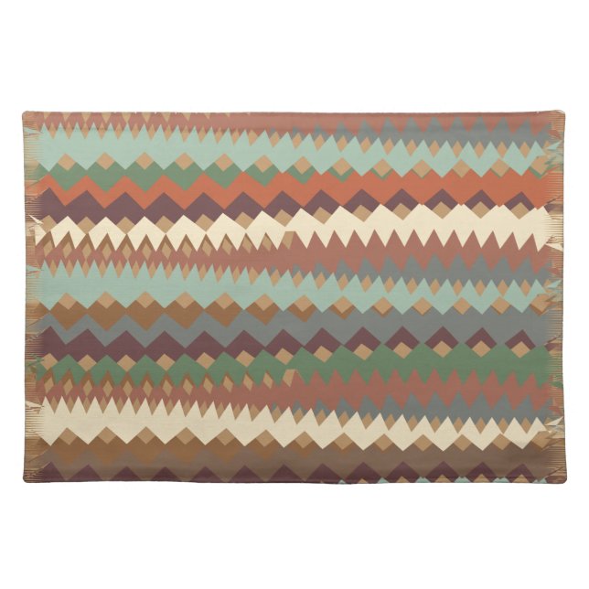 Arizona Desert Tribal ZigZag Camouflage Cloth Placemat (Front)